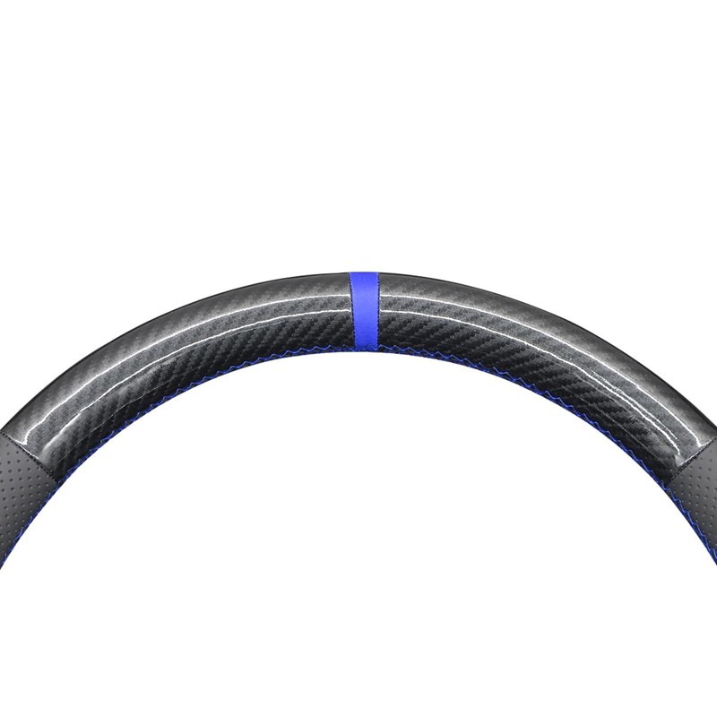 MEWANT DIY PU Carbon Fiber Black Artificial Leather Steering Wheel