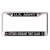 ARMY RETIRED SERGEANT FIRST CLASS USA MADE CHROME LICENSE PLATE FRAME