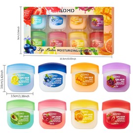 Lip Balm Set-Lip Balm Multipack, Deep Moisturizing Lip Mask Lip Balm Set Natural Moisturizer Intensive Lip Repair For Cracked, Dry And Chapped Lips Clear Lip Gloss Plumping Lip Gloss (8 Pack)