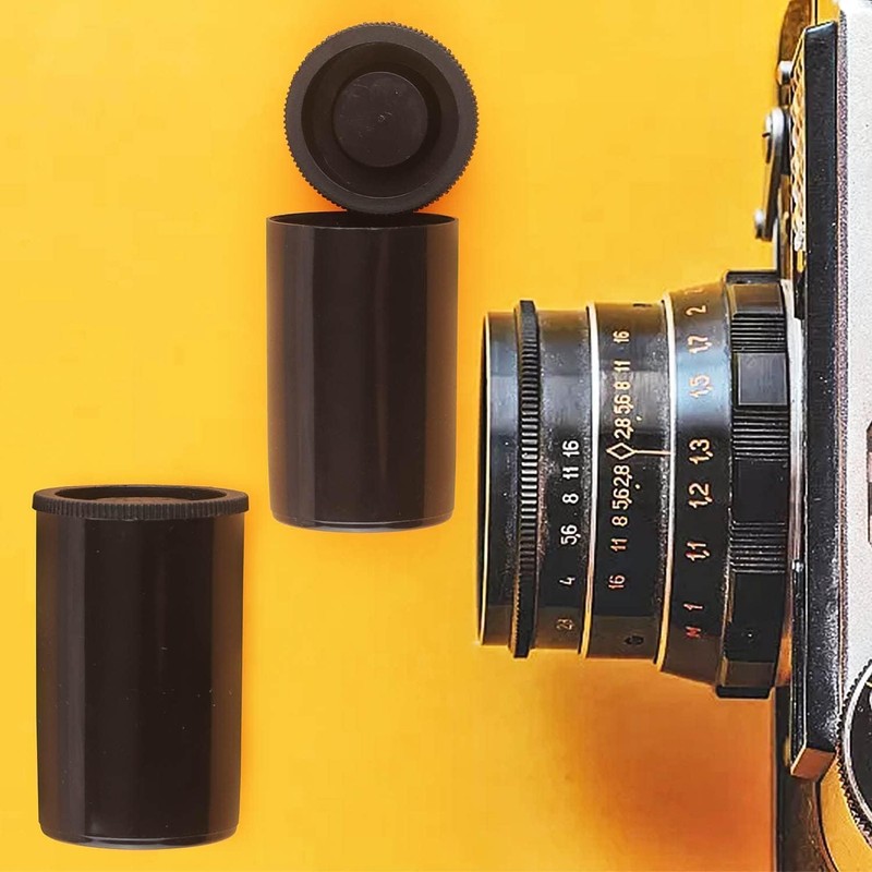 CIFFRA Film Canister Storage Container, 33mm, Black, Pack of 10,