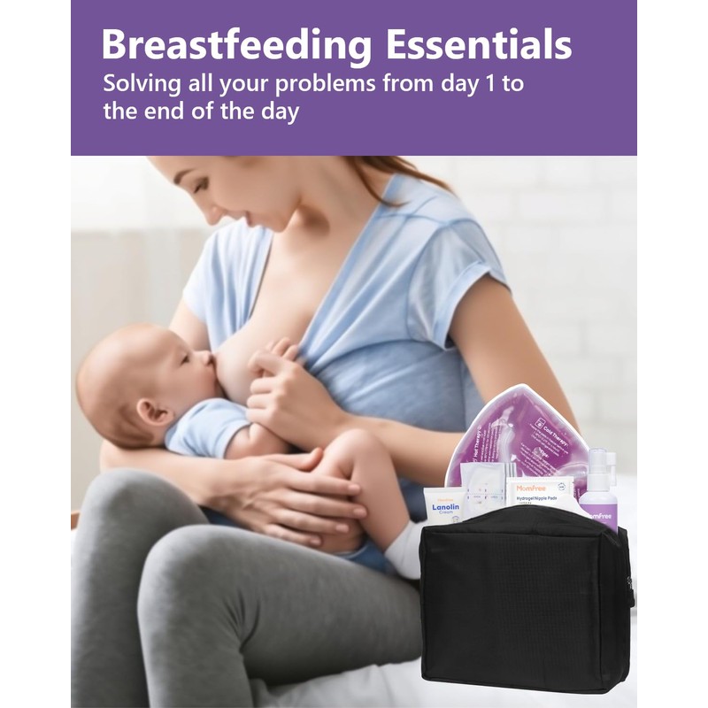Breastfeeding Essentials Kit for Nursing Moms Nipple Relief, 60 Pcs