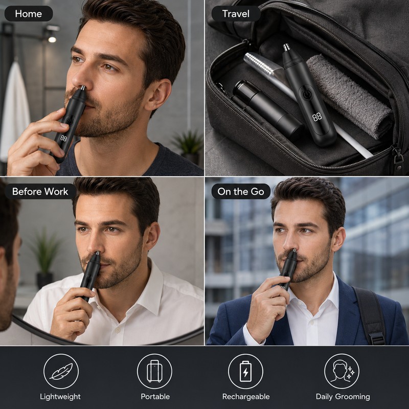 Rechargeable Nose Hair Trimmer for Men & Women – Type-C
