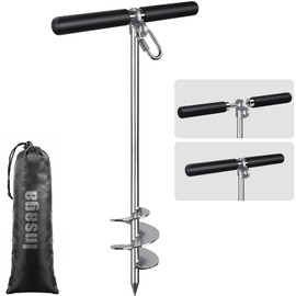 Insaga Fully Welded Boat Anchor, 304 Stainless Steel Kayak Anchor, 26" Jet Ski Anchor, Sand Anchor, Pontoon Anchor for Beach, Shallow Water, Non-Slip Handle Sand Spike Boat Anchor