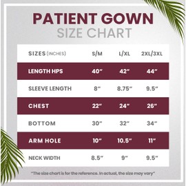 NY Threads Women's Hospital Gown Soft and Stylish Comfortable Patient Gown, Small-Medium, Burgundy