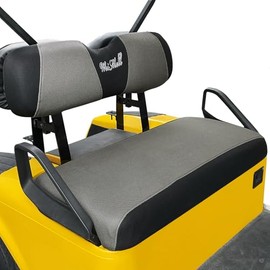 WEIMELL Golf Cart Seat Cover for EZGO TXT EZGO RXV Club Car DS After 2000 Front Seat Cushion Cover Black & Grey Breathable Washable Easy to Install