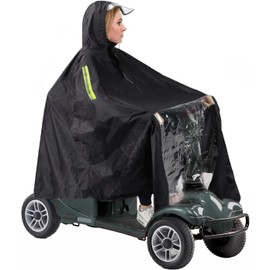 RoadPioneer Mobility Scooter Rain Cover for Riding,Waterproof Electric Scooter Poncho Accessories for You(Black)