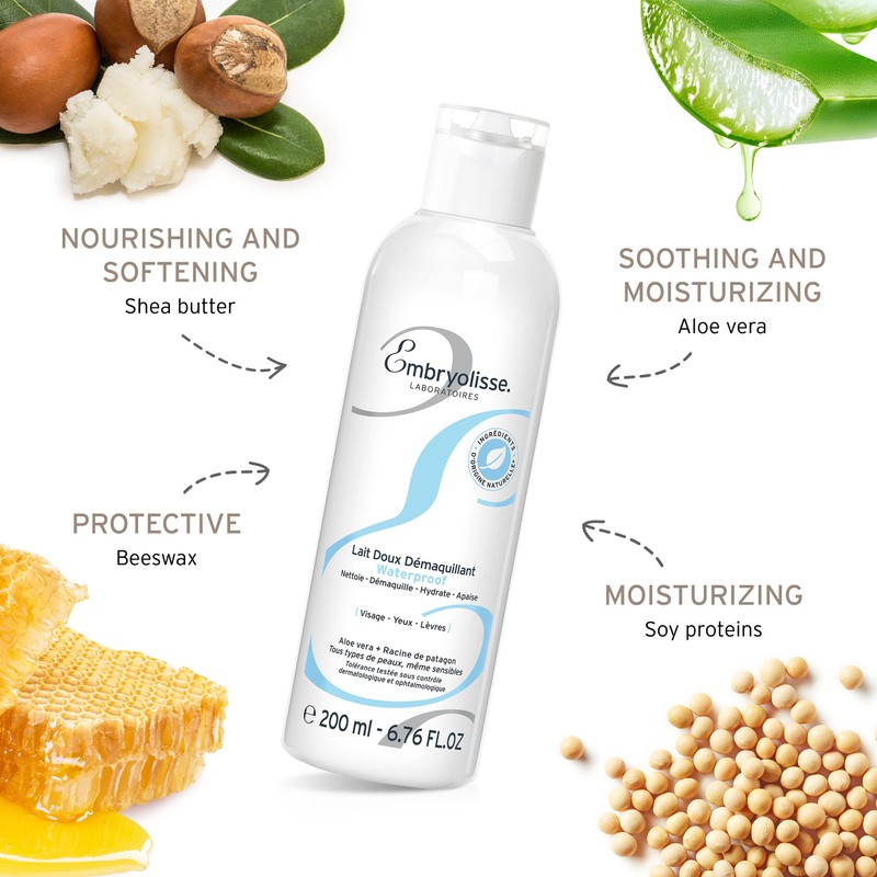 Embryolisse Gentle Cleansing Milk, 6.8 fl oz (200 ml), Waterproof