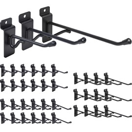 36 Pack Slatwall Hooks, 4/6/8 Inch Heavy Duty Slat Wall Hanger, Slat Wall Hanging Hook, Slatwall Accessories Display Hooks for Garage, Sheds, Retail Store, Kitchen, Craft Room (36, 4/6/8 Inch)