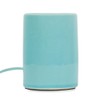 Small Green Glazed Ceramic Bedside Table Lamp Mini Cylinder Design