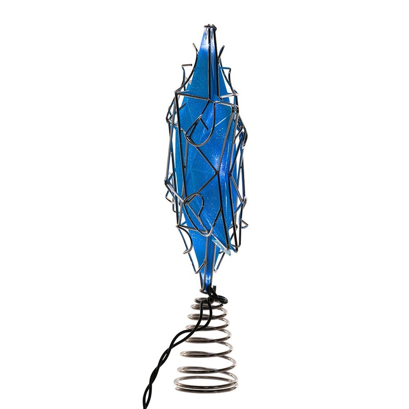 Kurt Adler UL 10-Light LED Silver and Blue Hanukkah Star