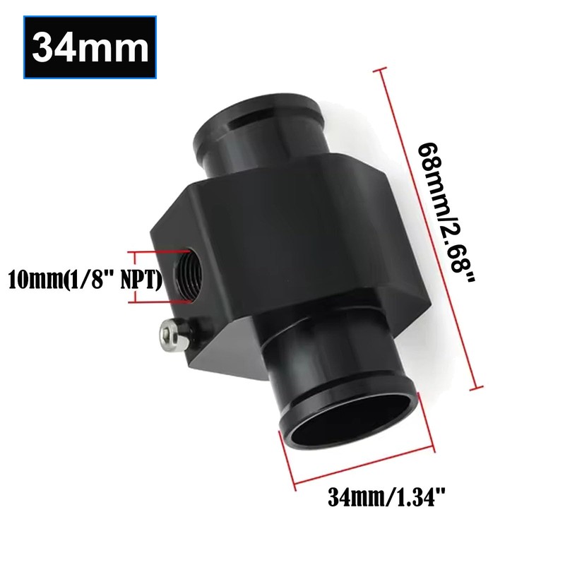 BYYOUIV Temperature Gauge Radiator Sensor Adapter with Hose Clamps for