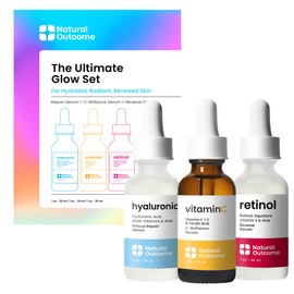 natural outcome Sérum Facial Con Ácido Hialurónico, Vitamina C Y Retinol Set De Sérum Facial Antiedad Y Suero Hidratante De Día Y De Noche De 28 Ml...