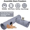 mymai Foldable Cat Tunnel with Soft Suede Cover, Interactive Rustling