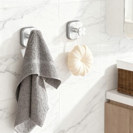 WingWider Shower Hooks for Inside Shower,Reusable Suction Cup Hooks for Glass Window,Mirror,Removable Towel Hooks for Bathroom,4 Pack(Silver)