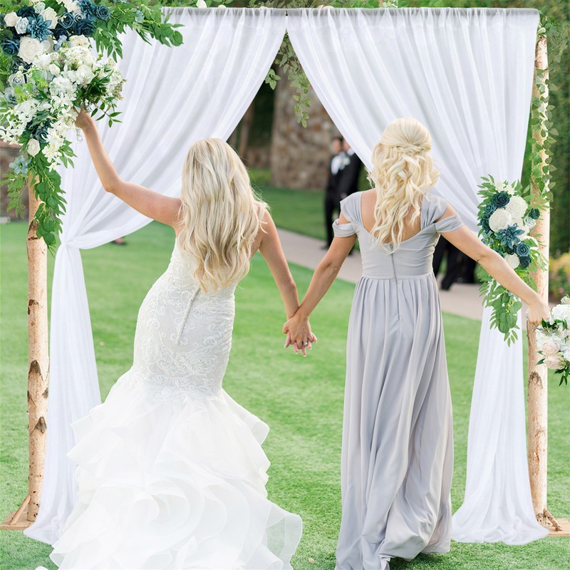 Backdrop Curtain Champagne 1.5x2.15m Yarn Durable Backdrop Drape for Wedding