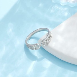 KINGWHYTE Celtic Knot Rings for Women 925 Sterling Silver Adjustable Eternity Wedding Rings Stacking Ring Wedding Rings Promise Ring Jewellery, No Gemstone