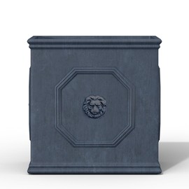 Kante Lion Head Square Concrete Planter, 12.5 Inch Large Plant Pot with Drianage, Modern English Style Decor for Home, Patio, Garden, Antique Gray