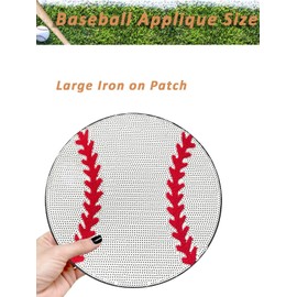 1 parches grandes para planchar, softbol, parches de hierro con lentejuelas, parches de tela bordados para ropa, parches de ropa para agujeros, mochila de vaquero, atuendo de día de juego, apliques