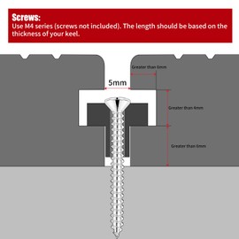 Pack of 100 WPC Clips, WPC/BPC Flooring Hidden Fixing Spacer Clip - 6 mm Joint Width for WPC Decking Patio Clips with Screws for Screwing Flooring