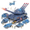 JuanKidbo Army Tank Toy Set for Boys, Rocket Launcher, 6