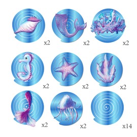 Kristin Paradise 30Ct Mermaid Hanging Swirl Decorations, Under The Sea Party Supplies, Ocean Theme Ceiling Streamers Decor, Birthday Favors