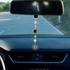 CASONA Boho Hanging Decor,Car Crystal Rearview Mirror Accessories,Handmade Sun Hanging