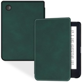 BOZHUORUI Slim Case for 6" Kobo Clara Colour/Clara BW/Clara 2E e-Reader - Lightweight PU Leather Folio Protective Cover with Auto Sleep/Wake (Pine Green)