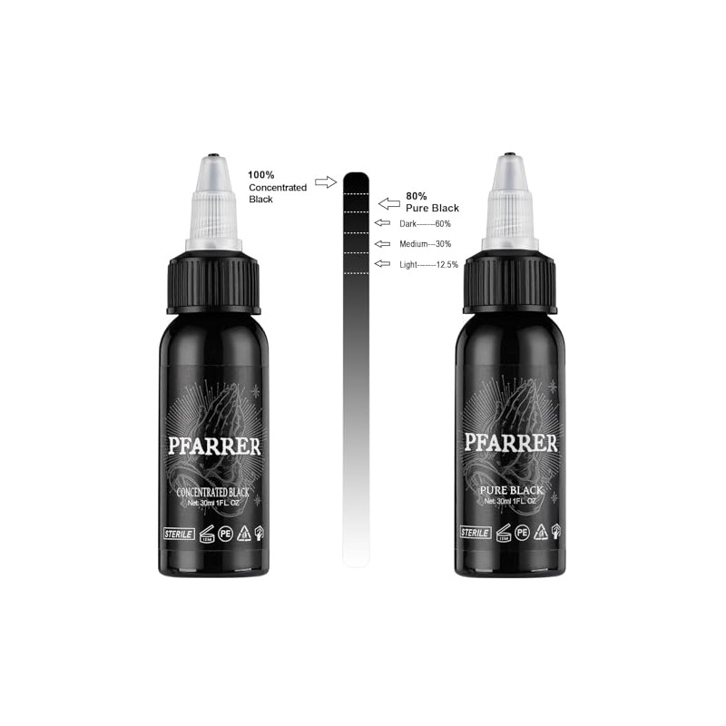 PFARRER Colour Black 1 oz (30 ml) Skin-friendly Colour Ink