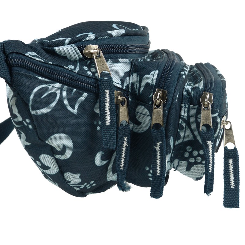 RED X Ladies Mens Canvas Hibiscus Waist BUM BAG Fanny