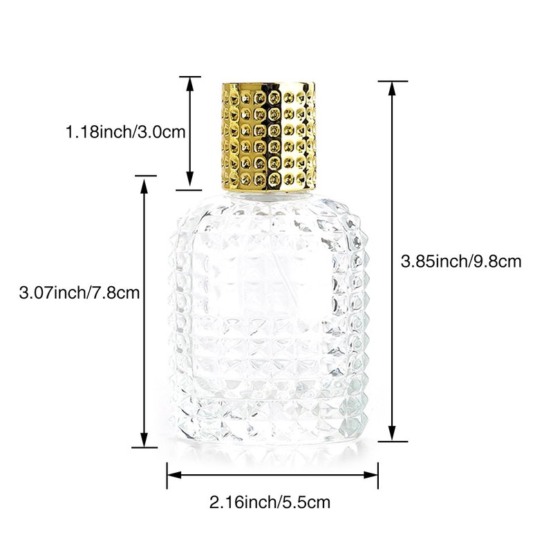 Enslz 50ml Refillable Clear Glass Luxury Spray Perfume Bottle Empty