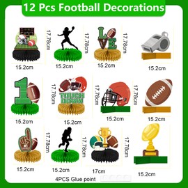JALCH 12-Piece Football Party Decorations - Festive Football Decorations for Football-Themed Birthdays, Game Day Celebrations, and Super Bowl Gatherings