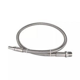 FITOK PTFE-Lined SS Braided Hose 1/2" Tube Adapter x Male NPT 316 SS 12" Long