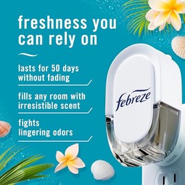 Febreze Ambientadores enchufables, Bora Bora, eliminador de olores, recarga de aceite perfumado, 3 unidades