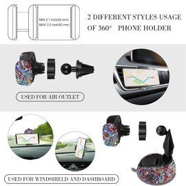 Tallew 20 Pieces Car Accessories for Women, Bling Car Accessories Set, Bling Car Phone Holder Mount, Bling Dual USB Car Adapter, Cup Pads, Bling Glasses Holders (Multicolor)