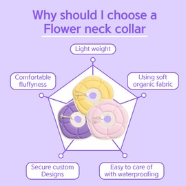 Adjustable Flower Recovery Collar for Dogs and Cats, Soft Comfortable Lightweight, Prevent Licking Wounds, Non-Vision Blocking, Pink,Yellow,Purple (Yellow, Small)
