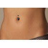 PIERCINGLINE Titanium Mini Belly Button Piercing | 2 Epoxy Balls