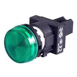 A20P-1EQM3G, 22mm LED Pilot lamp, Flush Type, 240V AC/DC, Green Lens