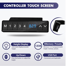 ERGOMORE Dual Motor Standing Desk Frame, Adjustable Height Desk Legs with 4 Memory Height Settings and USB Port, Heavy Duty Electric Desk Sit Stand Desk (Black Frame Only)