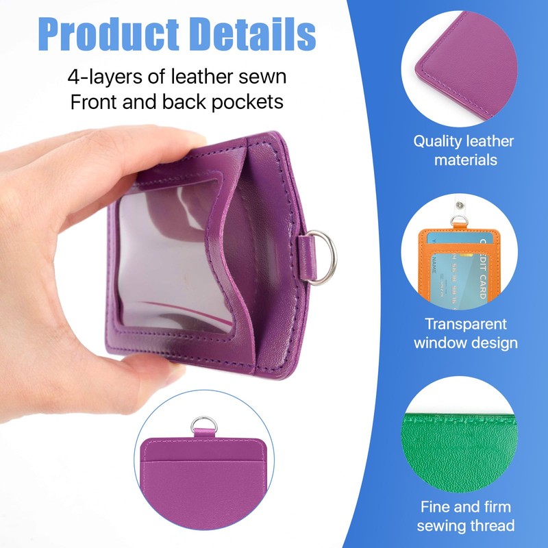 Boocalny 24 Pcs ID Badge Holder with Retractable Lanyard, Colorful
