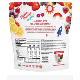 Organic Freezer Pops Variety Pack, Grape, Cherry, Fruit Punch, Top 8 Allergen Free, Vegan & Kosher, (48 Count - 1 Pack)