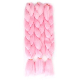 3packs/lot 24inch Synthetic Braiding Hair Ombre African Crochet Braids Hair Extensions Soft Yaki Jumbo Hair Braid (Pink)
