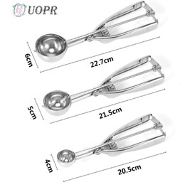 UOPR Ice Cream Spoons, Stainless Steel Material, Ice Cream Disher, Ice Cream Scoop, Silver, Mashed Potato Food Spoon, Clean, Convenient, Durable, Convenient, Multifunctional, Commercial Use,