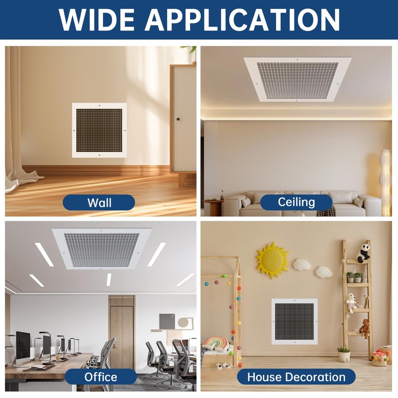 DECOAIRCON Return Air Grille Fits 12'' x 12'' Duct Opening,