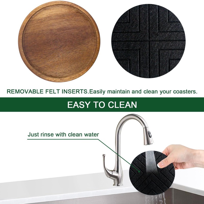 EDEGG Coasters for Drinks Absorbent 5 Pack, Coasters for Coffee