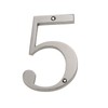 Large 5" Satin Nickel Metal Flush House Address Numbers, Bold
