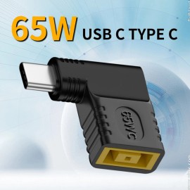 For Lenovo 90 Degree 65W USB Type C To DC For Lenovo Power Charger Adapter Square Convert2K