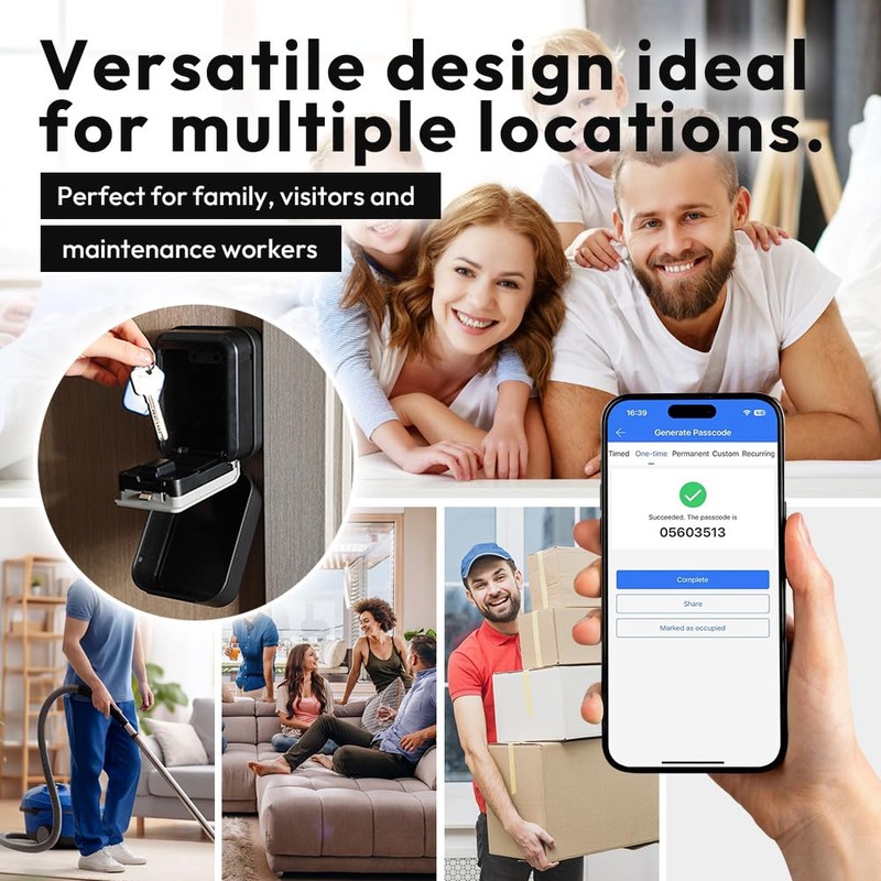 Smart Connected Key Safe, Bluetooth Lock Box Supports TTLock App