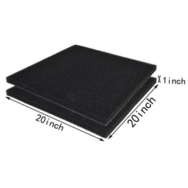 Hipanda 2 Pack Aquarium Bio Filter Sponge Pad 20"x20"x1",30PPI, Bio Filter Media Foam Pad Sponges, Cut-to-Size Open Cell Foam Sheet for Fish Tank