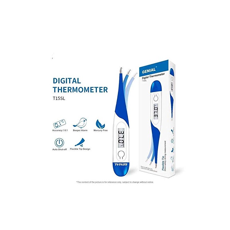 Flexible and Digital Medical Thermometer - Measurements: Buccal, Axillary and