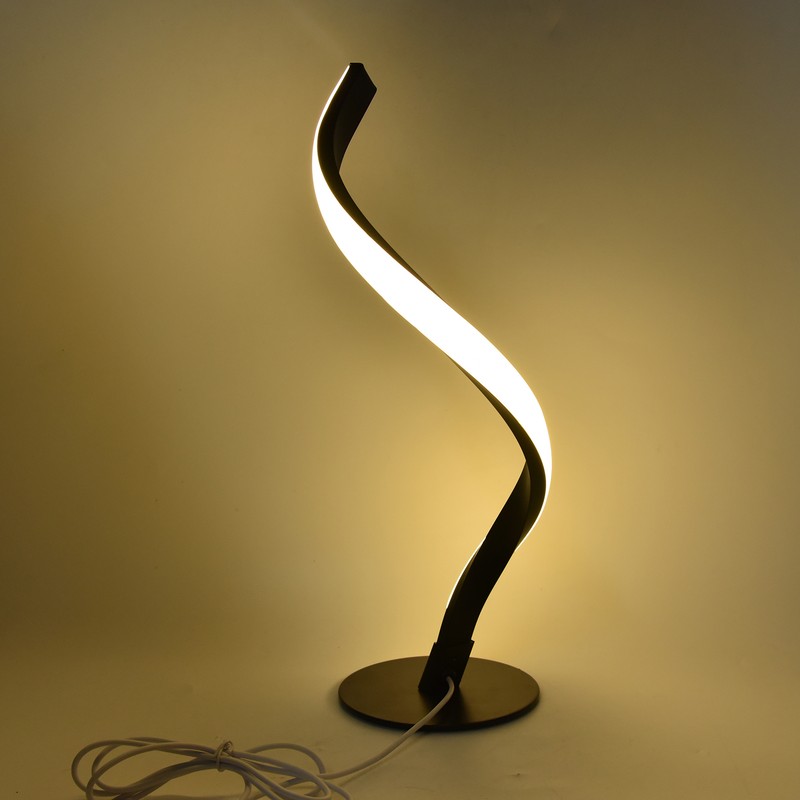 SShaped LED Spiral Table Lamp Reading Light Small Night Light
